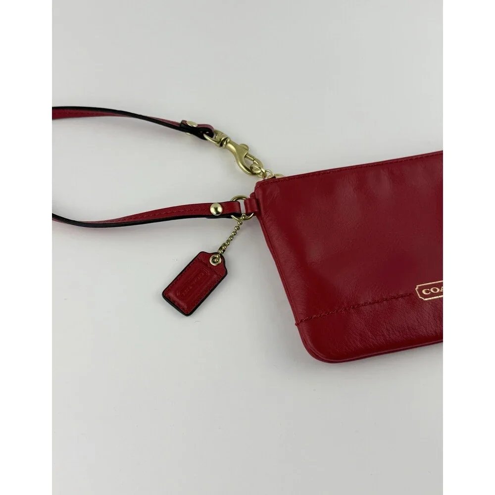 Beautiful COACH Red Smooth Leather Wristlet